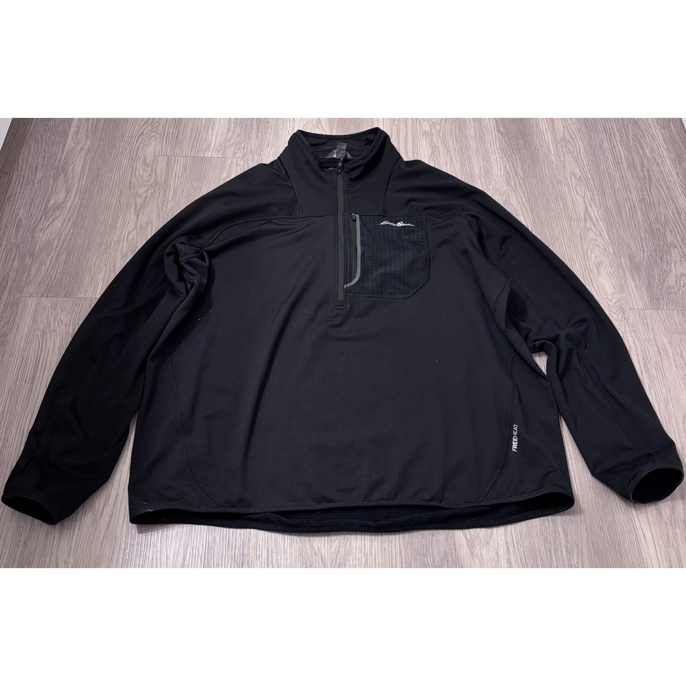 Eddie Bauer First Ascent Jacket Mens 2XLBlack 1/2 Zip FreeHeat Sweatshirt jacket